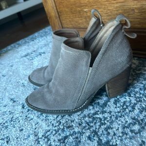 Jeffery Campbell taupe suede leather booties